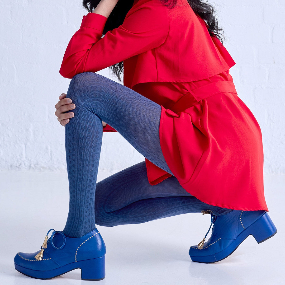 Haptic Organic Cotton Tights / Blue