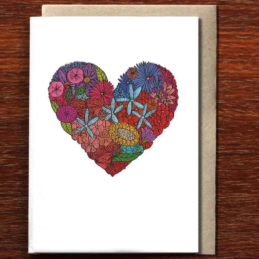 Greeting Card / Heart of Flowers