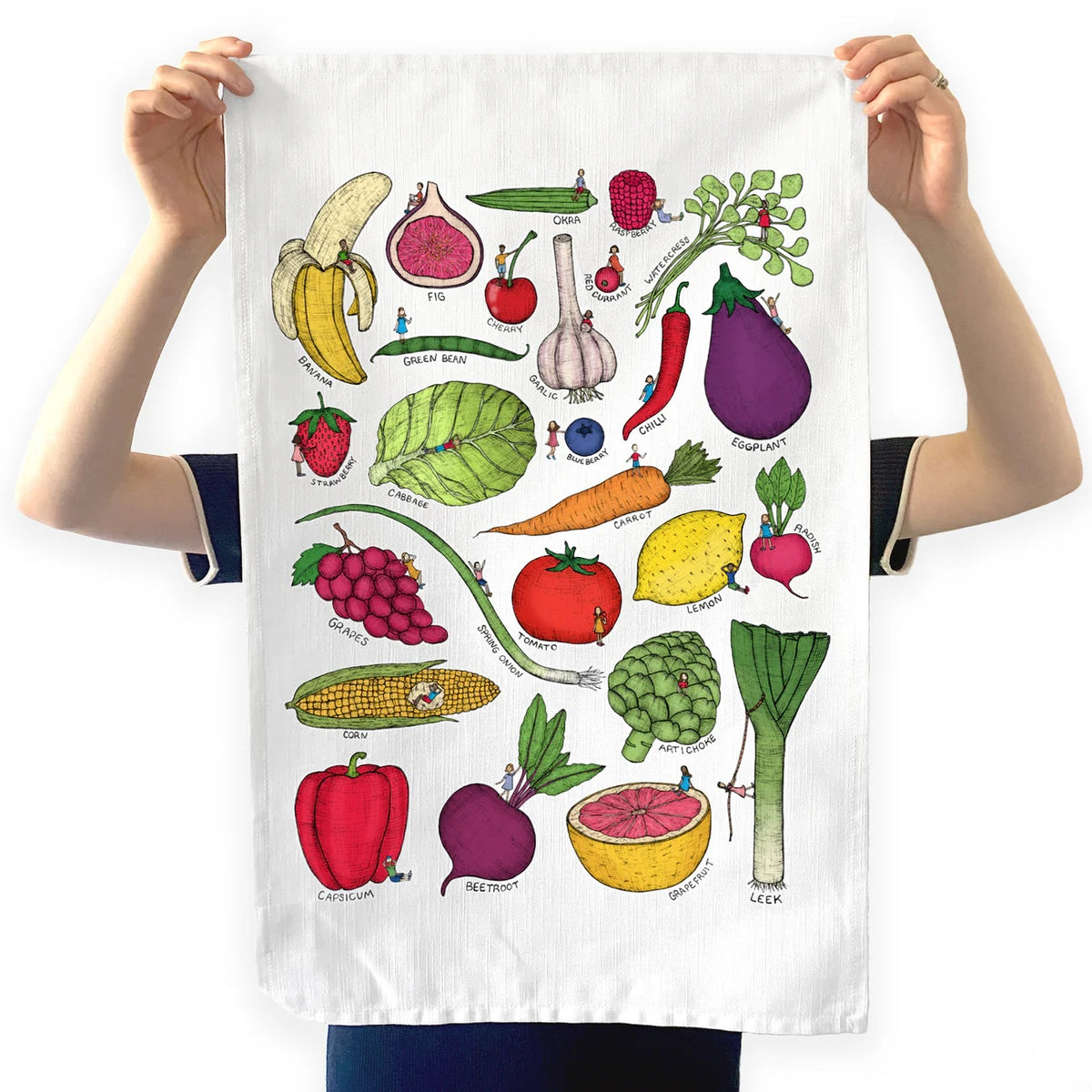 Fruit &amp; Vegetable Artists Tea Towel