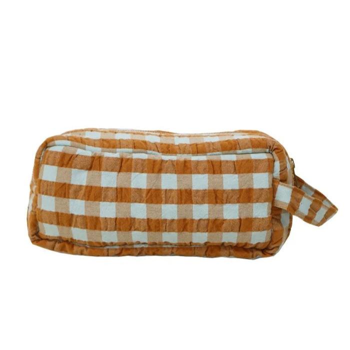 Honey Blue Seersucker Dopp Kit