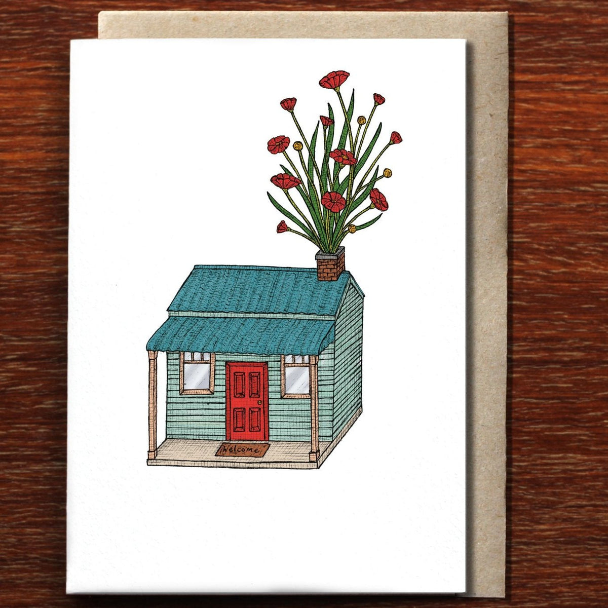 Greeting Card / House with Flowers