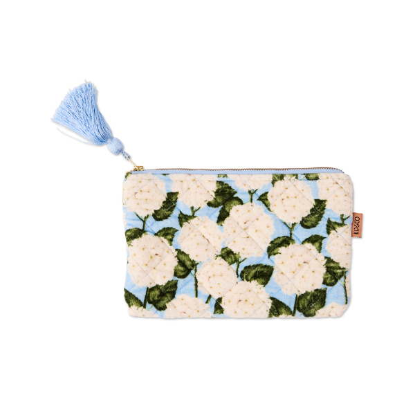 Hydrangea Blue Velvet Cosmetics Purse
