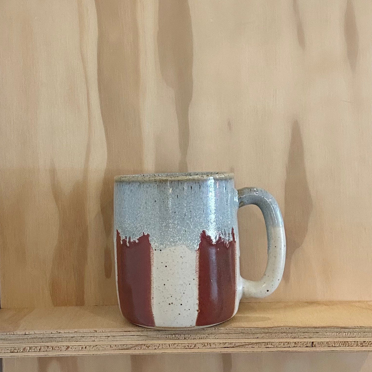 Mug 450ml / Stripe Plum Light Blue