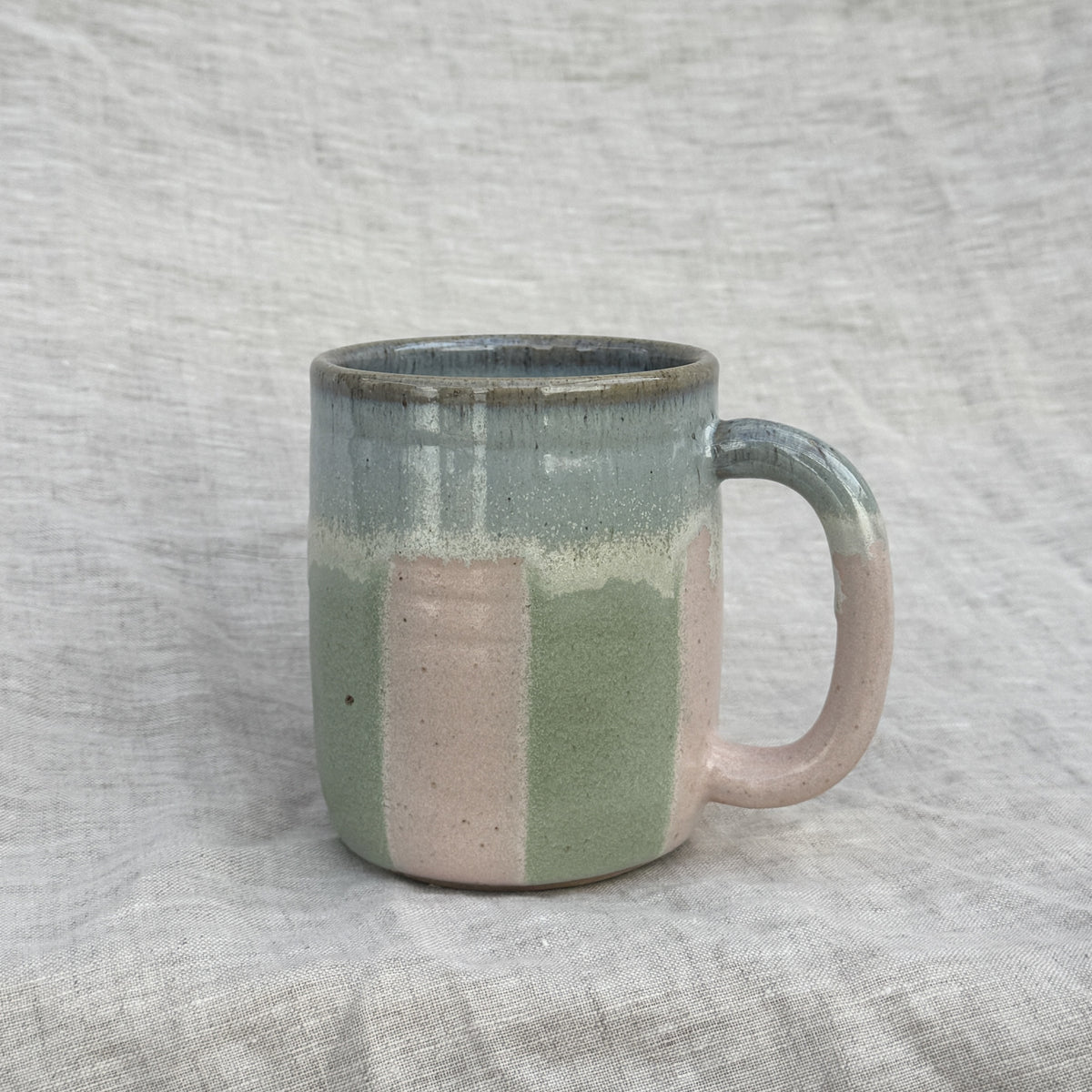 Stripe Mug 450ml / Pink Green Blue