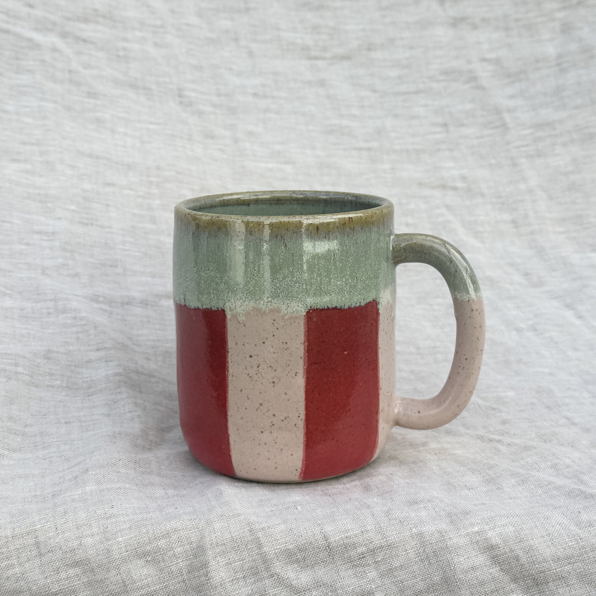 Stripe Mug 450ml / Red Pink Green