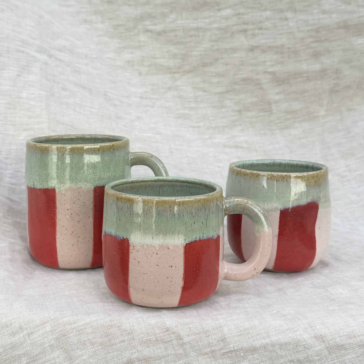 Stripe Mug 250ml / Red Pink Green