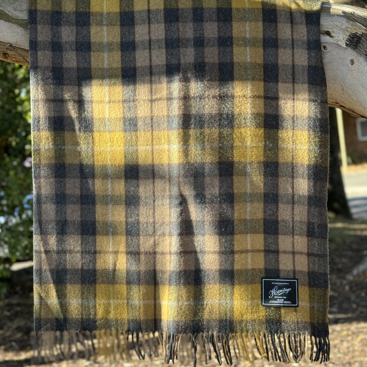 Heritage Wool Tartan Blanket / Gold