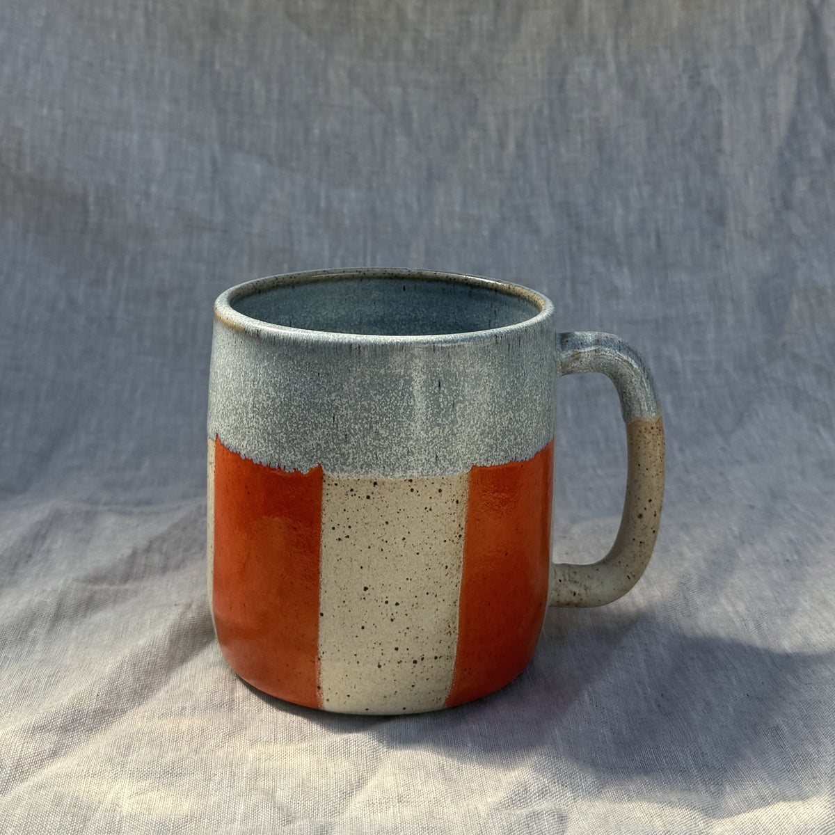 Stripe Mug 750ml / Orange Light Blue