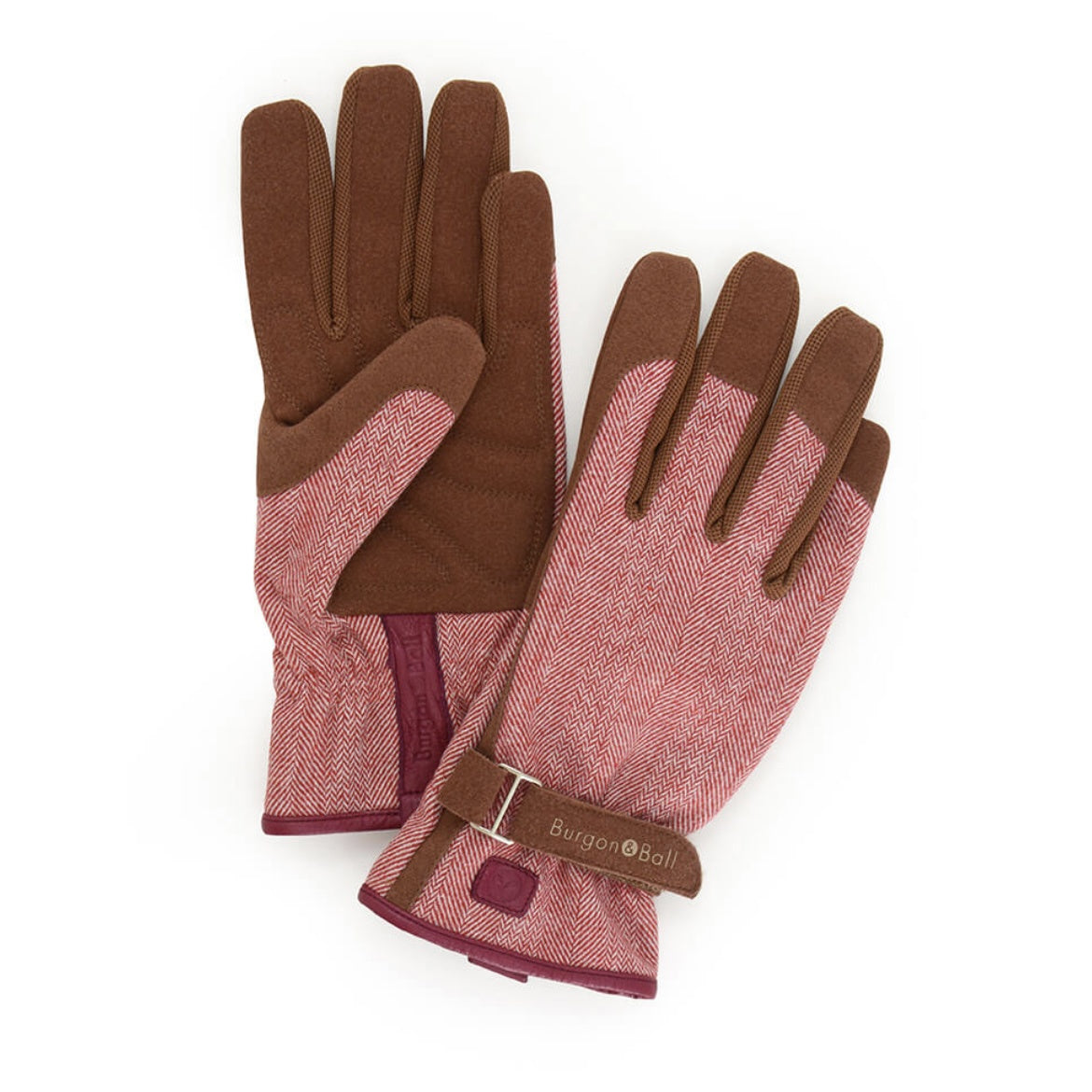 &#39;Love The Garden&#39; Gloves / Red Tweed