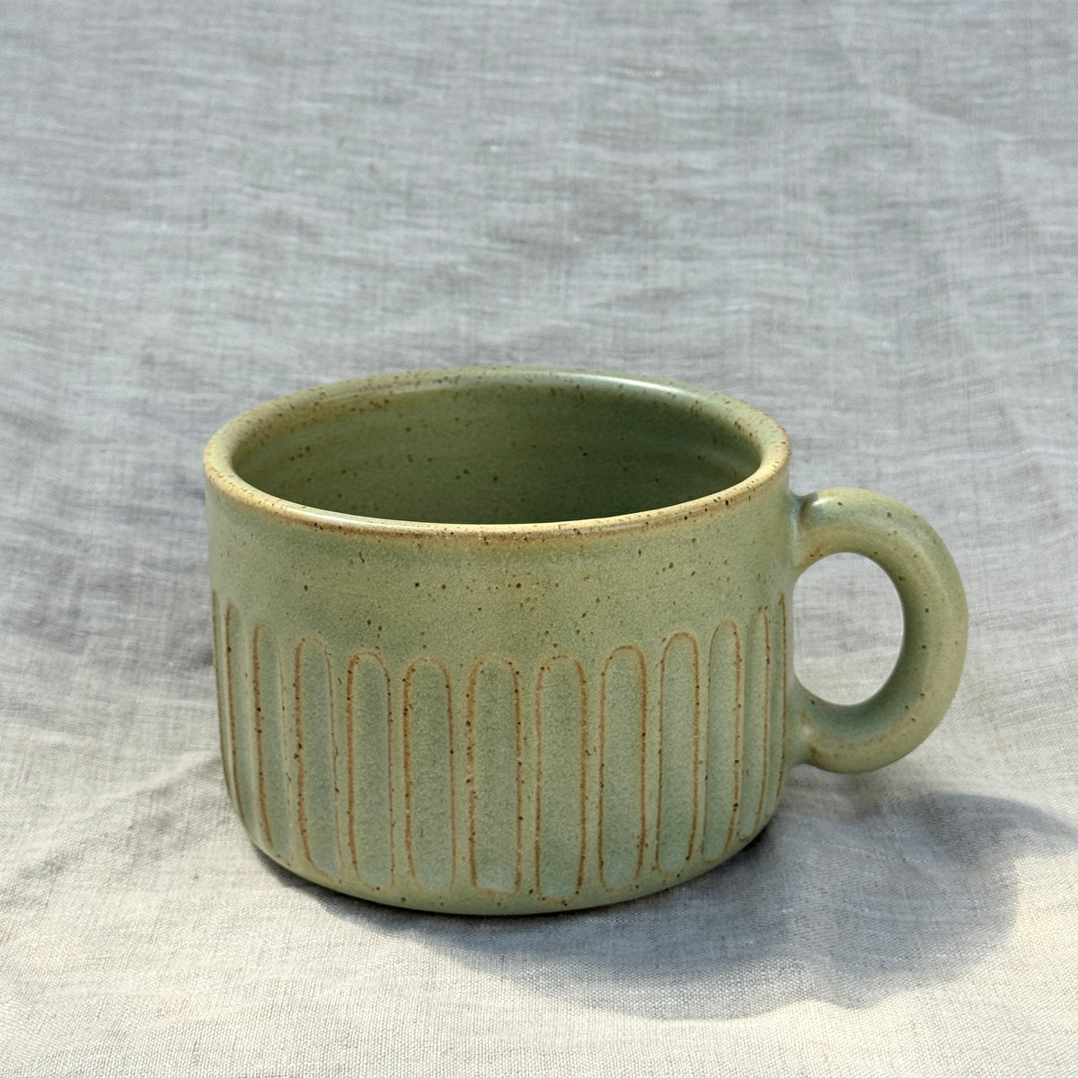 Fluted Mug 450ml / Green