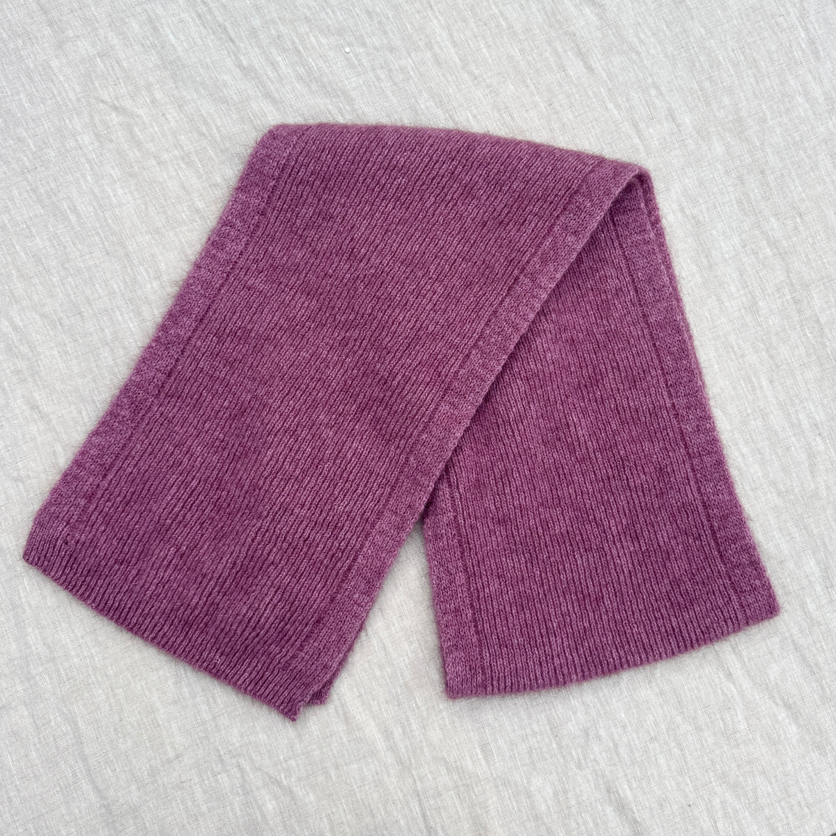 Possum Merino Fine Rib Scarf / Heather