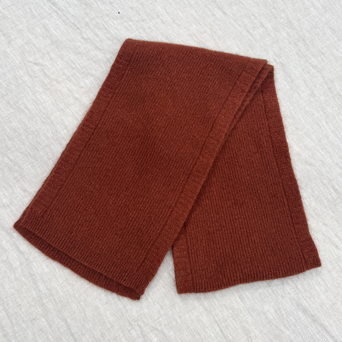 Possum Merino Fine Rib Scarf / Spice