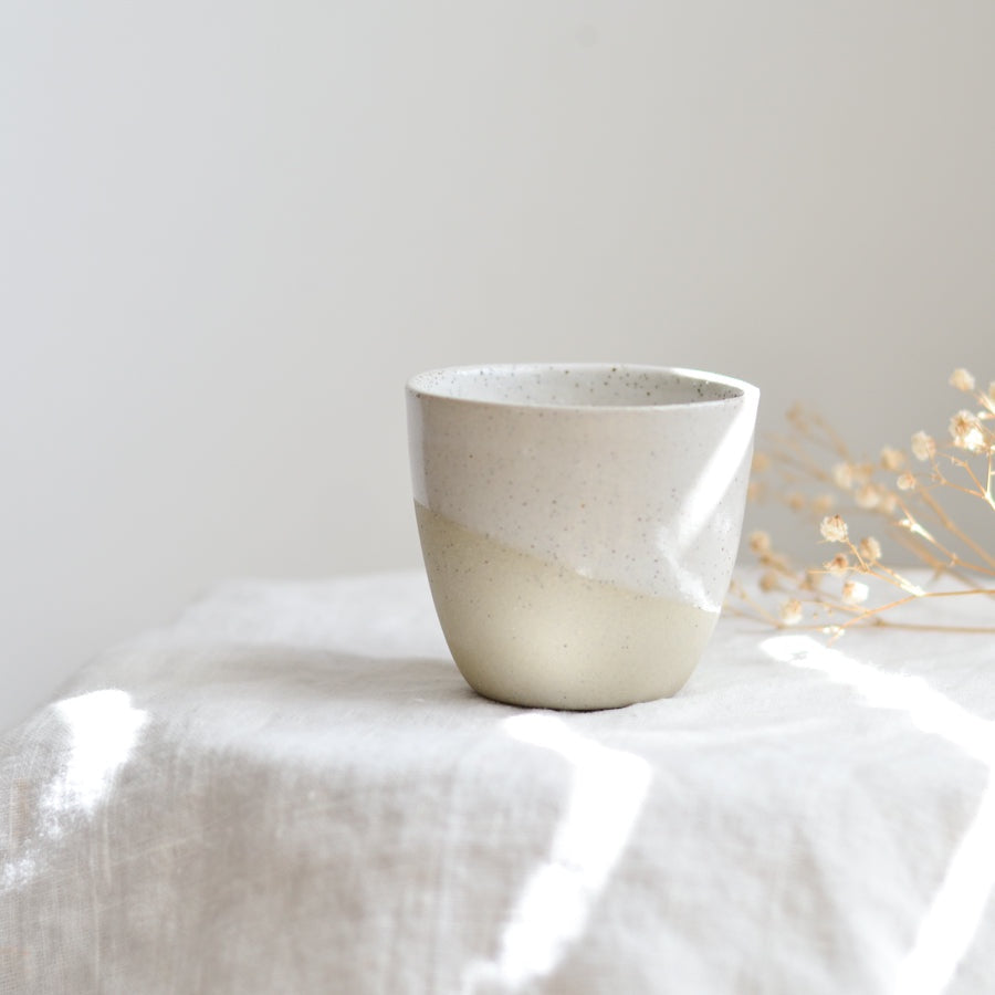 Handmade Espresso  Cup / White on Stone