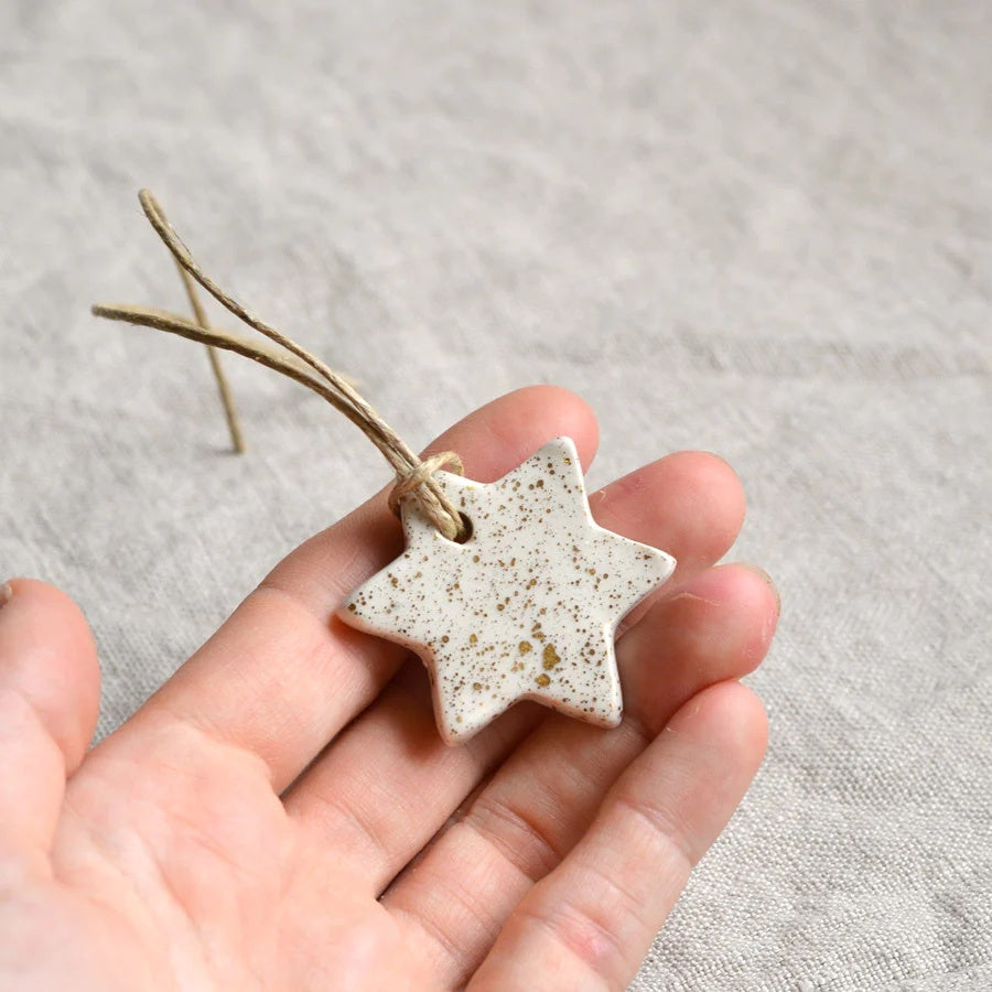 Ceramic Star Ornament Small / Gold Lustre