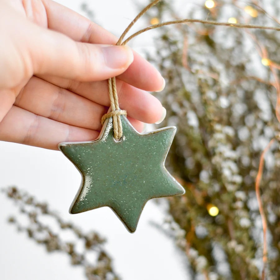 Ceramic Star Ornament Large / Woodland