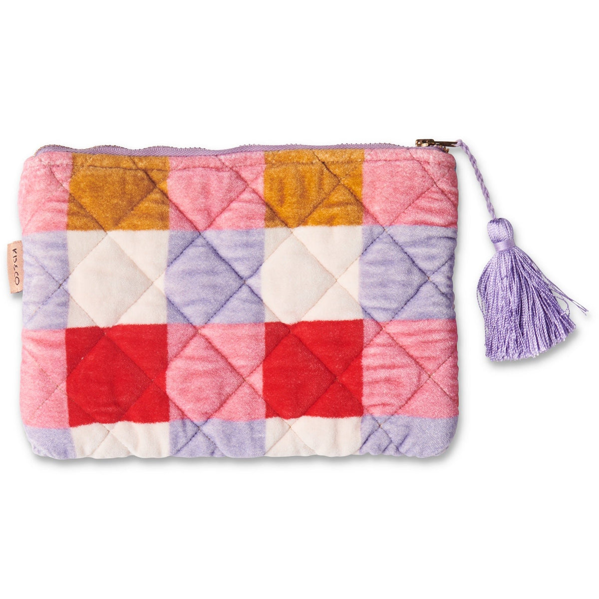 Summer Check Velvet Cosmetics Purse