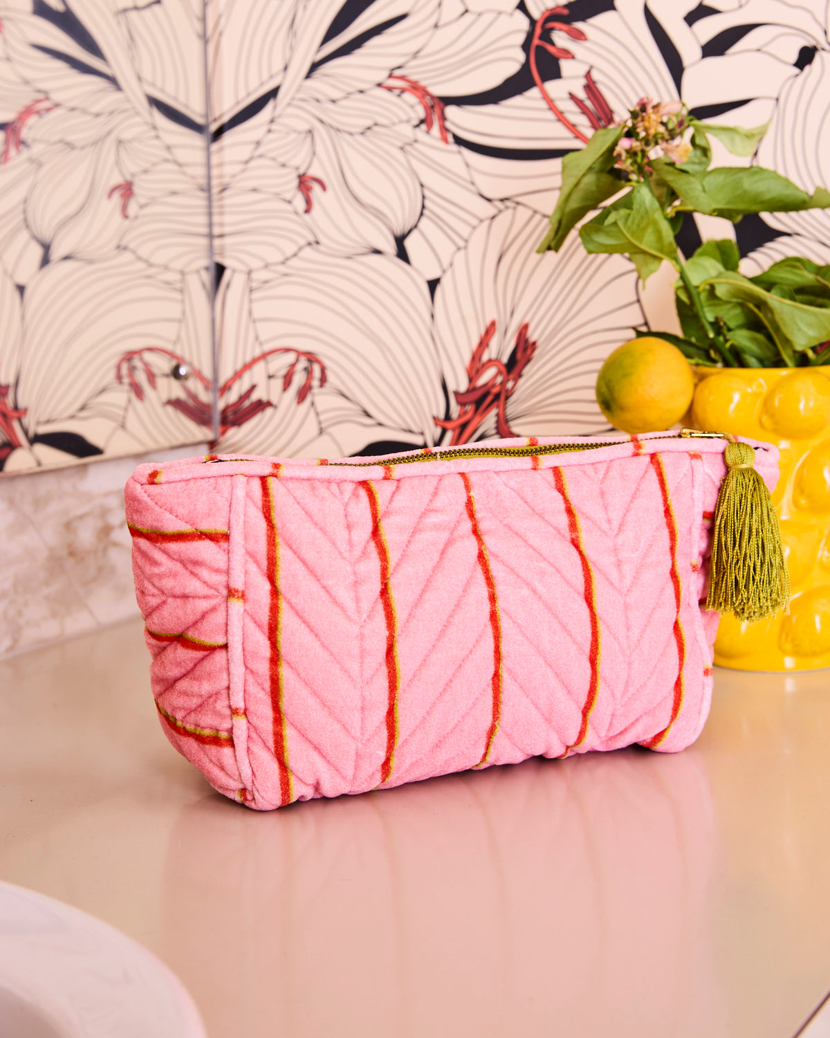 Wategos Soiree Stripe Velvet Toiletry Bag