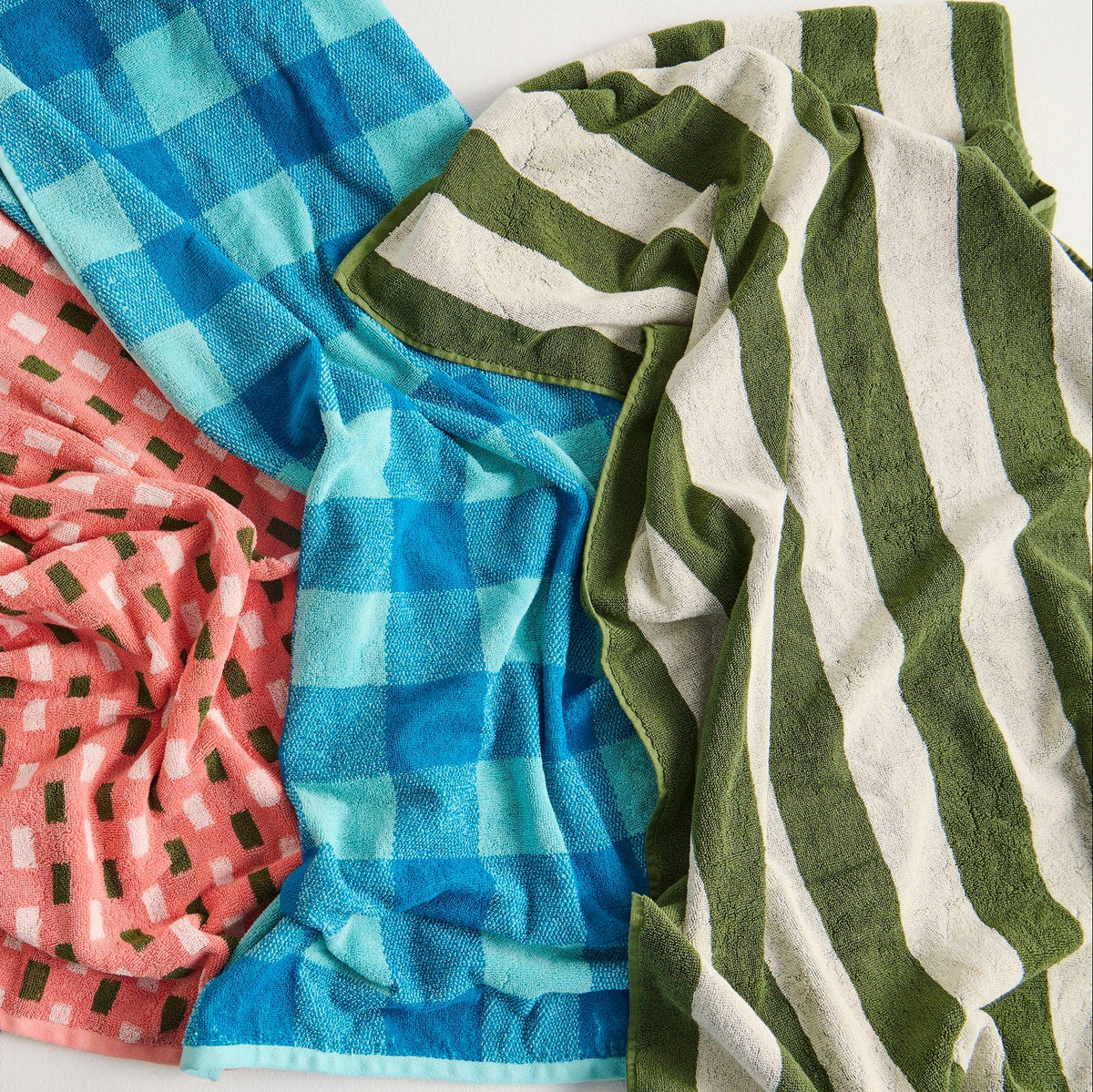 Moss Stripe Terry Bath Towel