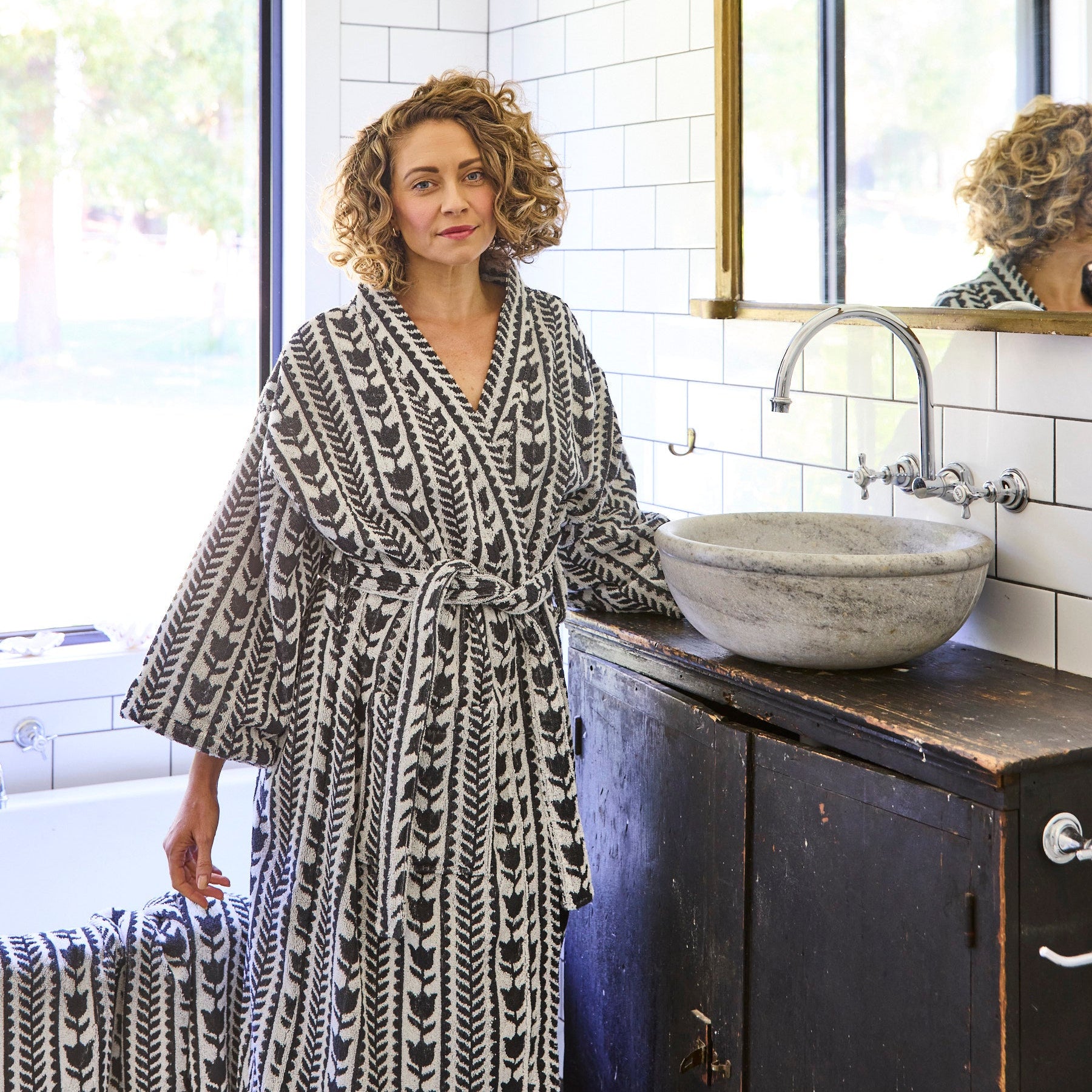 Flower Chain Terry Bath Robe