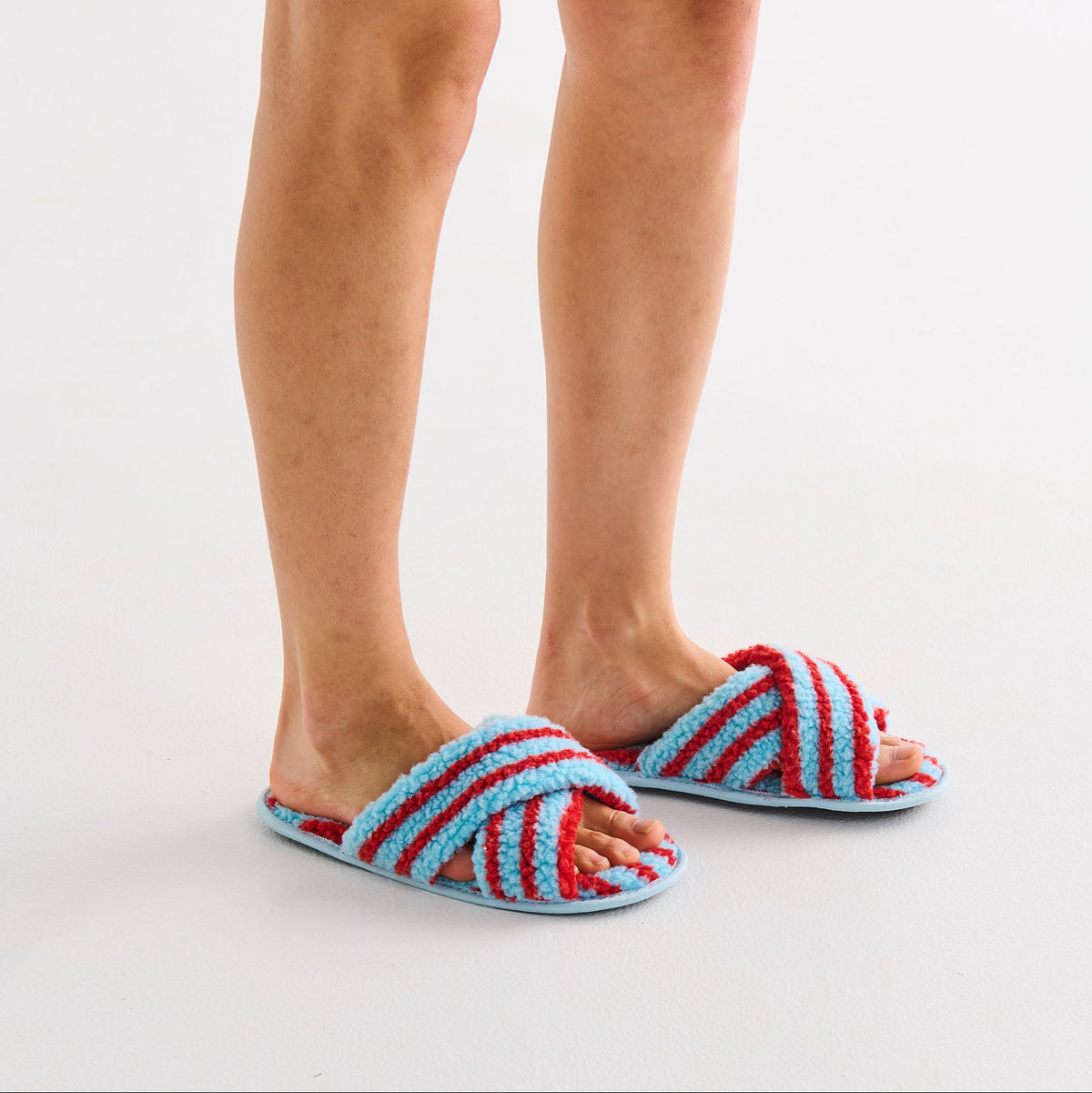 Hamilton Stripe Sherpa Adult Slippers