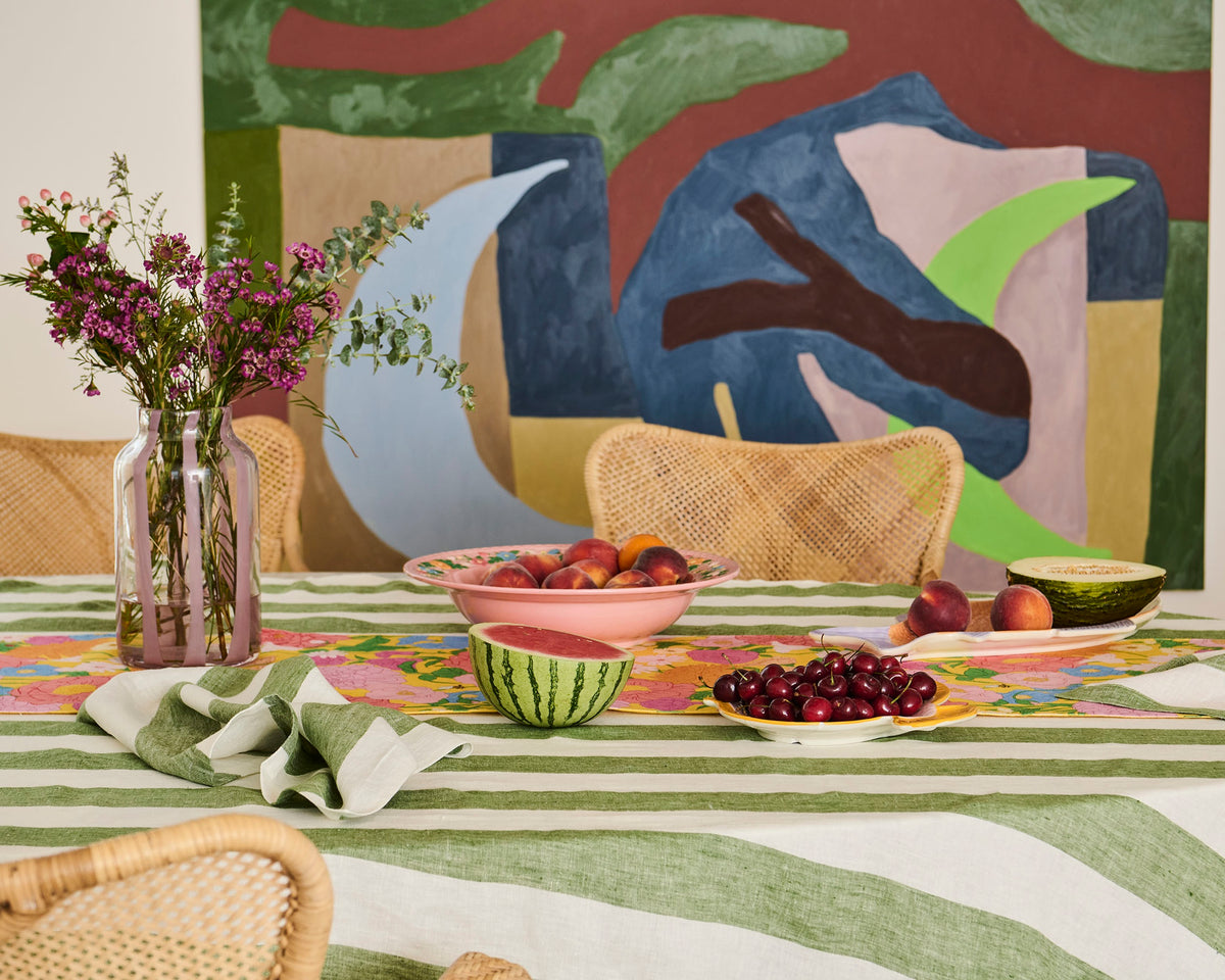 Moss Stripe 4P Napkin Set