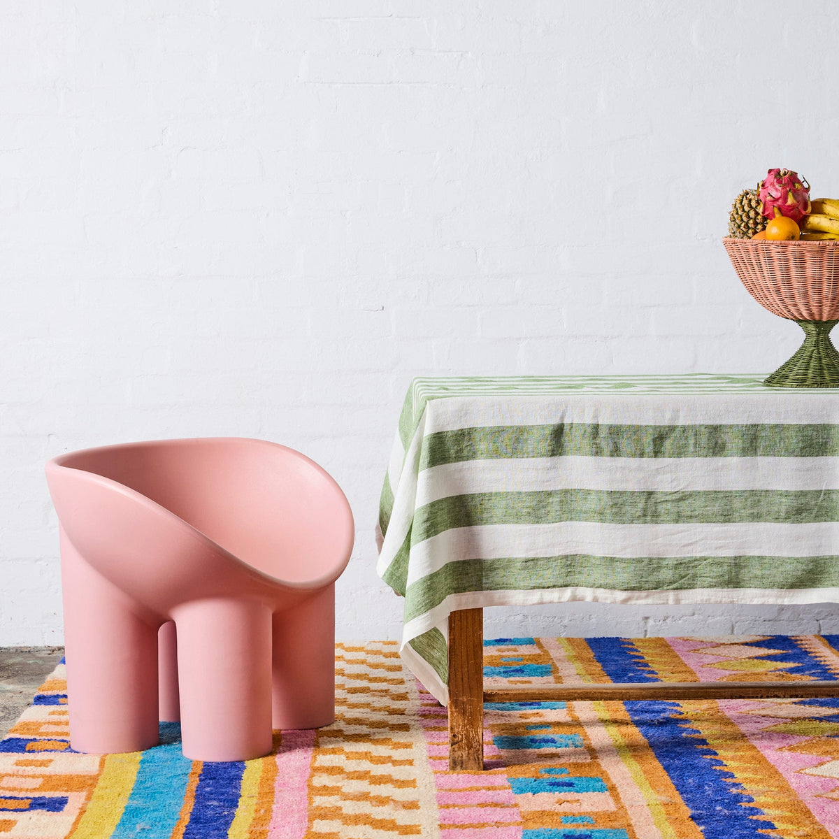 Moss Stripe Rectangular Tablecloth