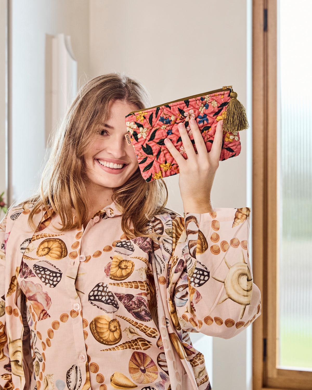 Canopy Rose Velvet Toiletry Bag