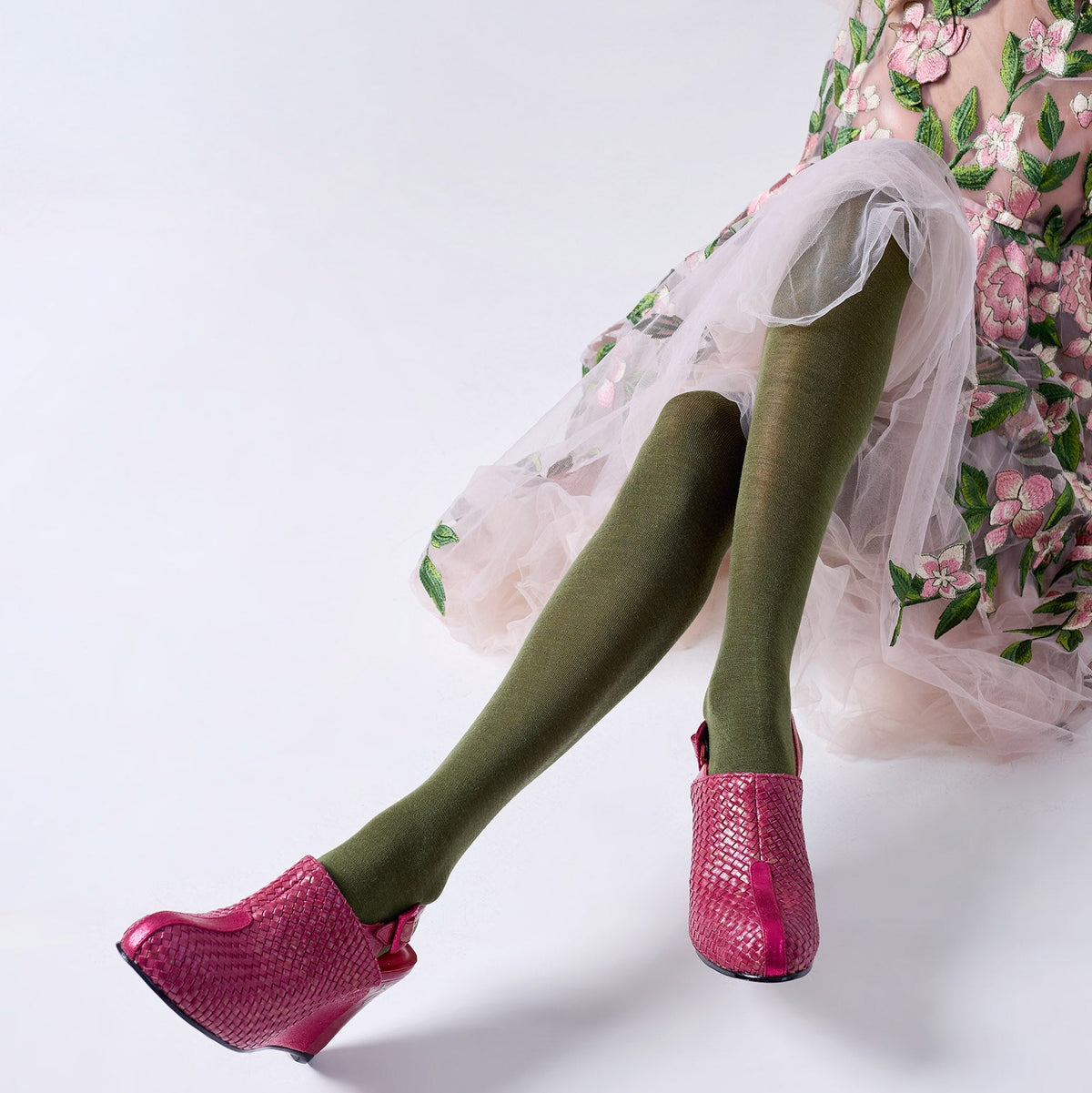 Luxe Merino Wool Tights / Olive