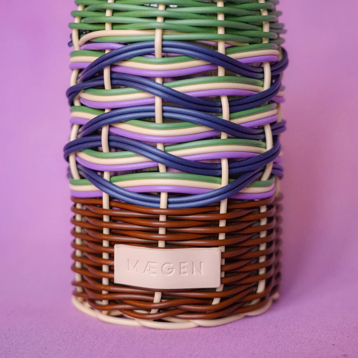 Woven Oil Pourer / Green & Brown