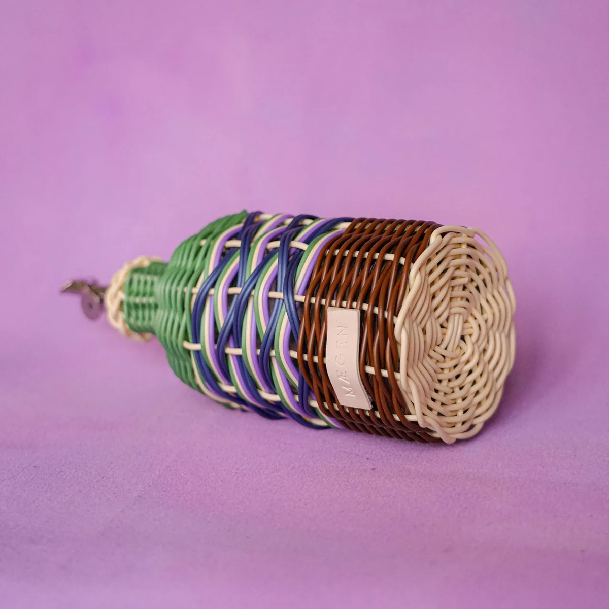 Woven Oil Pourer / Green & Brown