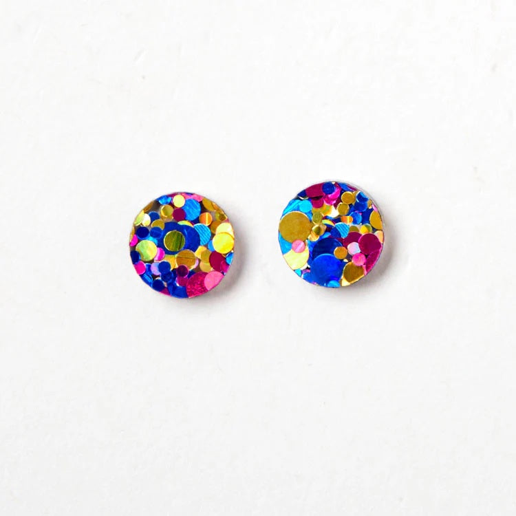 Mini Circle Stud Earrings / CMYK