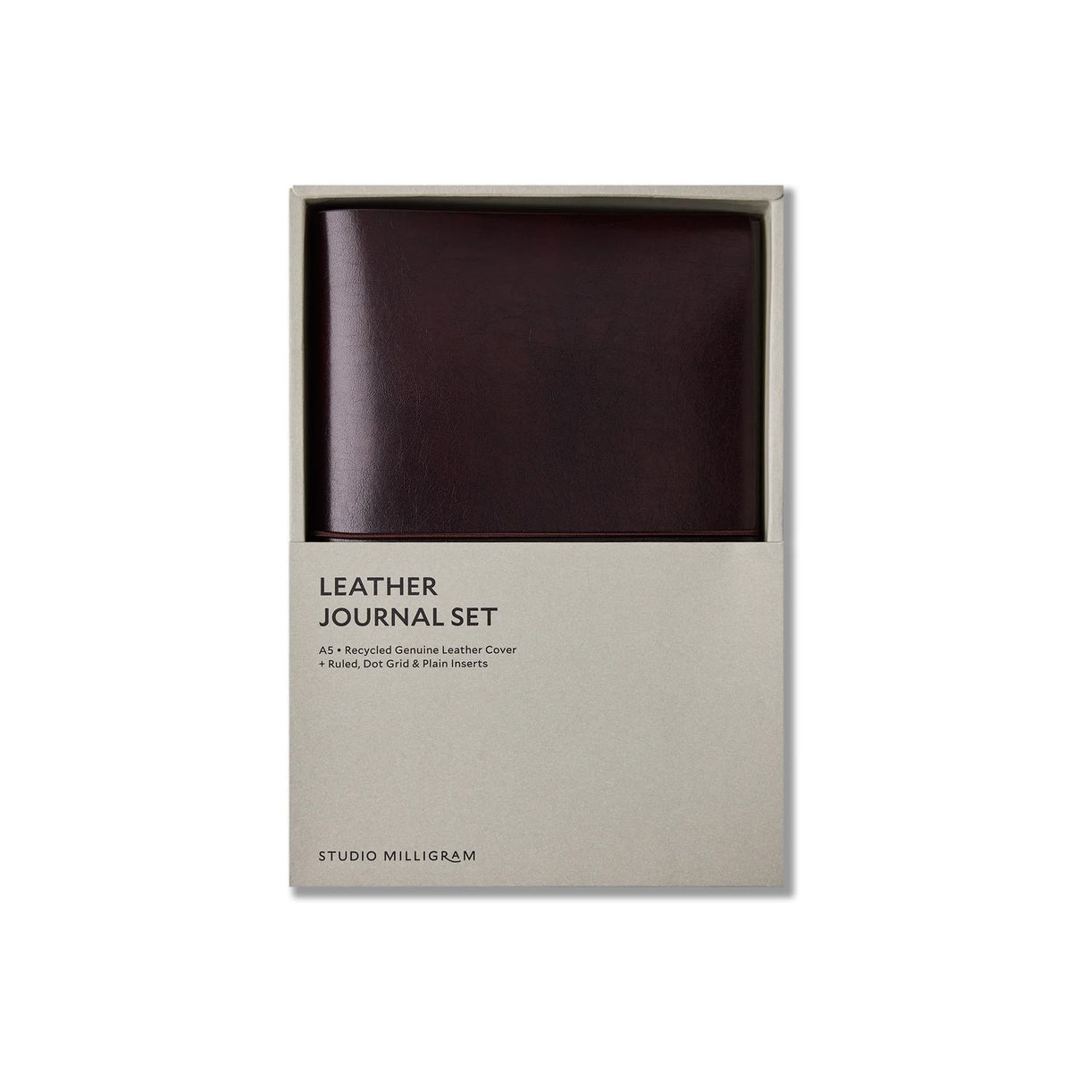 Refillable A5 Leather Journal Set / Burgundy