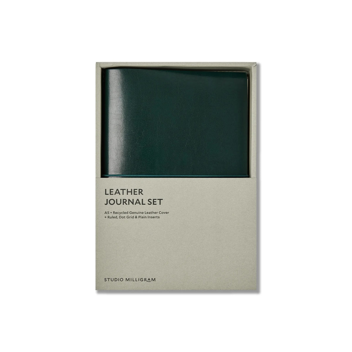 Refillable A5 Leather Journal Set / Forest
