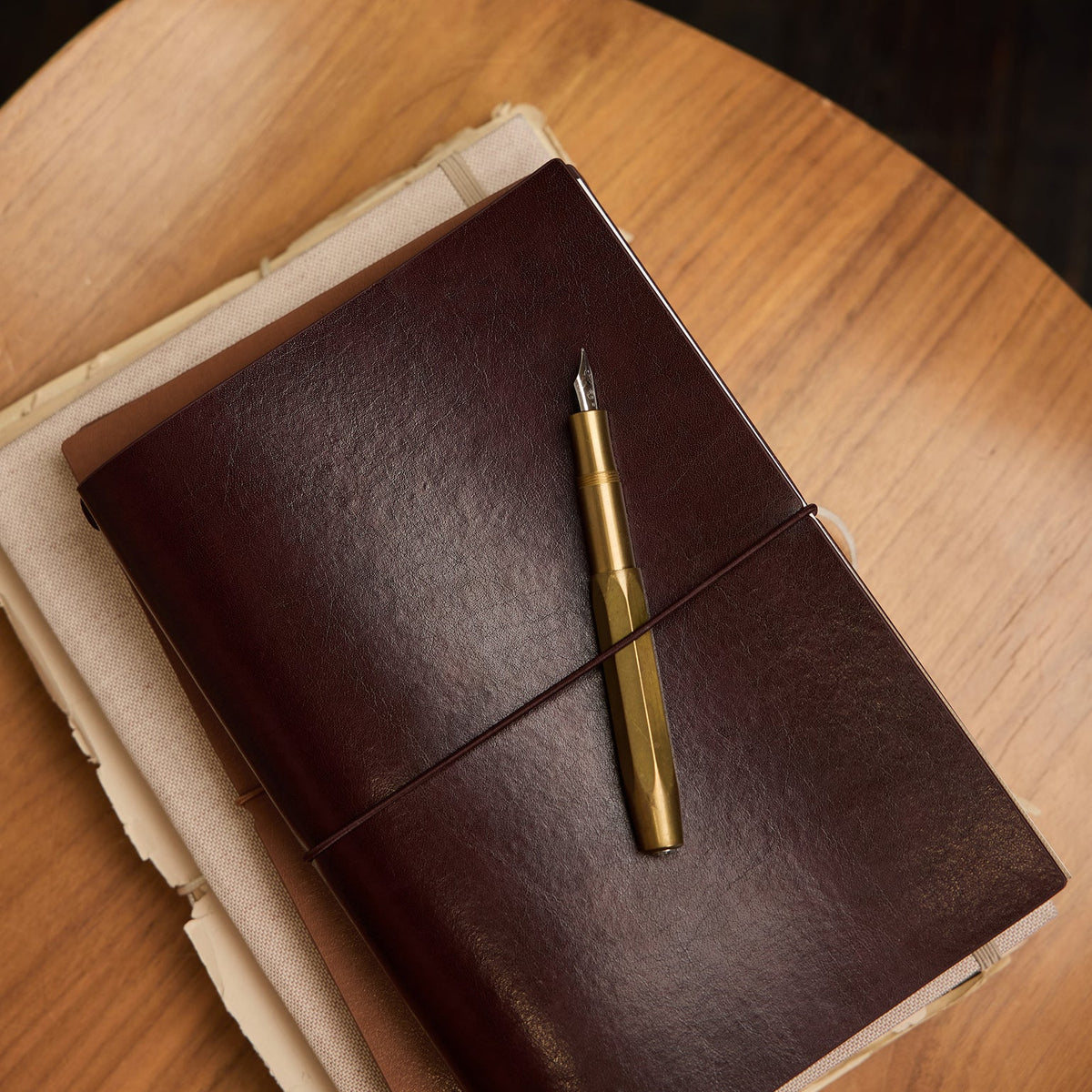 Refillable A5 Leather Journal Set / Burgundy