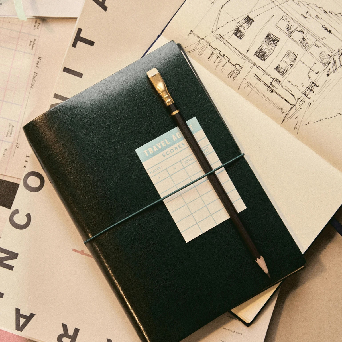 Refillable A5 Leather Journal Set / Forest