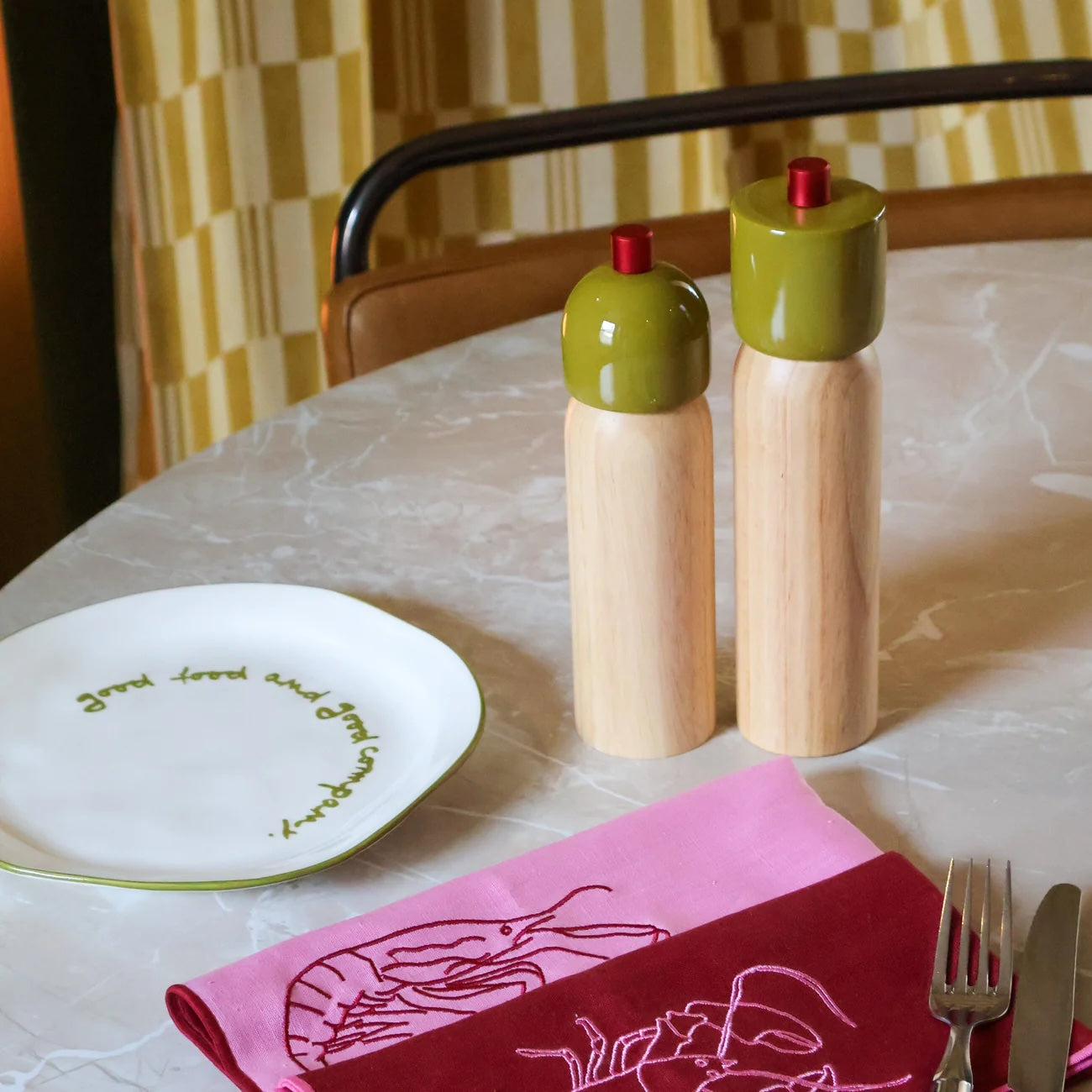 Salt & Pepper Grinder / Olive & Red