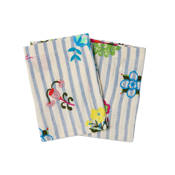 Anna Spiro Malabar Floral Embroidered 4P Napkin Set