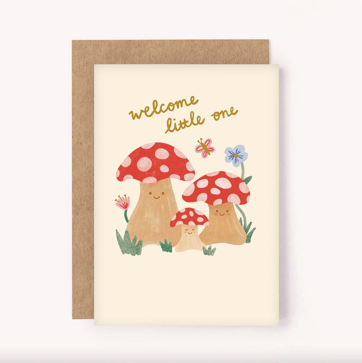 Welcome Little One Mushrooms Greeting Card