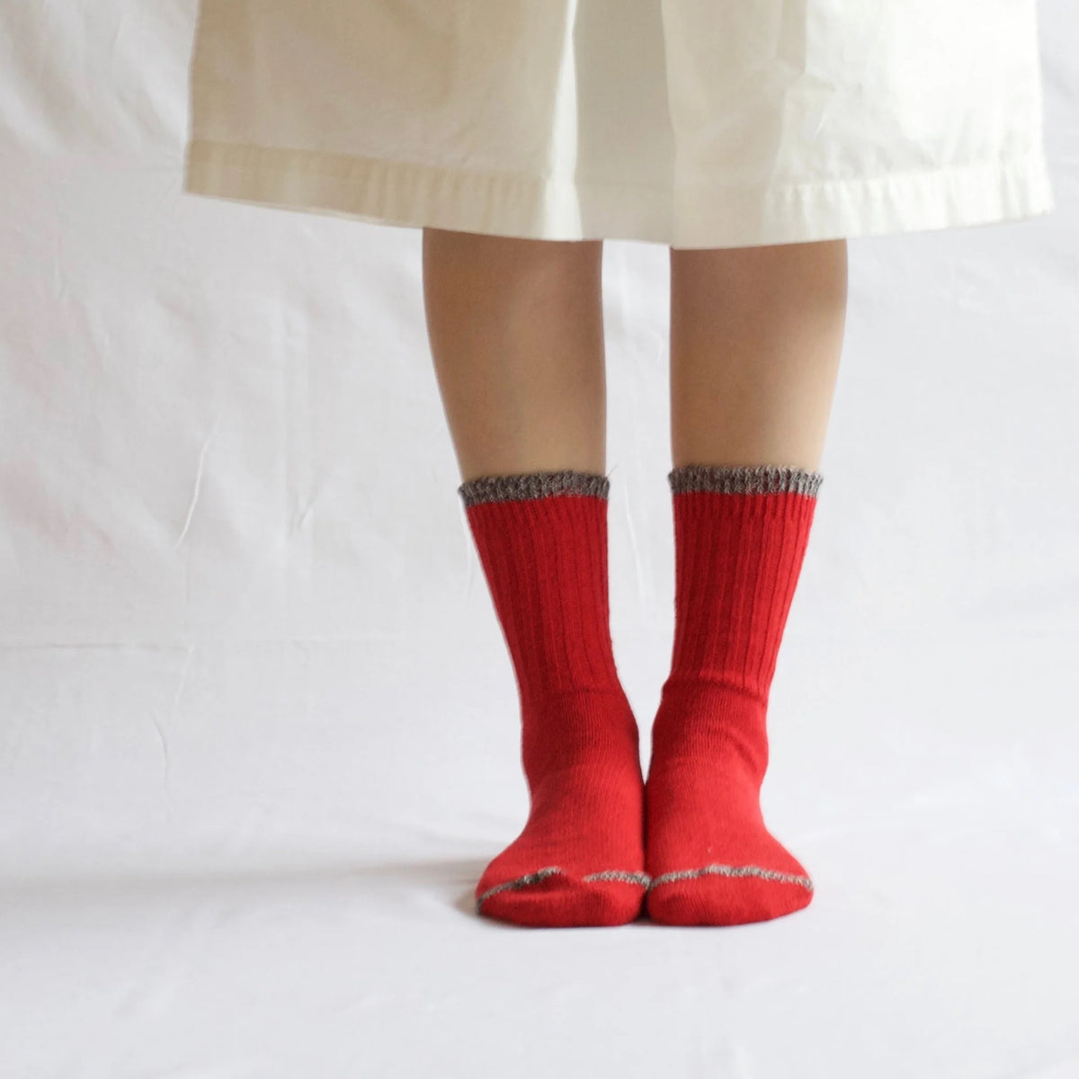Boston Silk Cotton Socks / Red