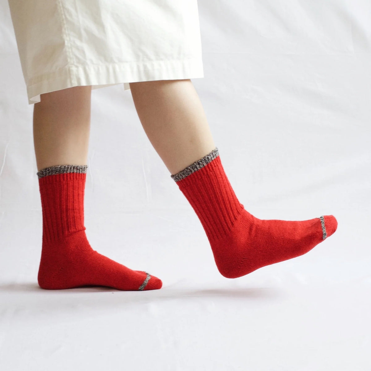 Boston Silk Cotton Socks / Red