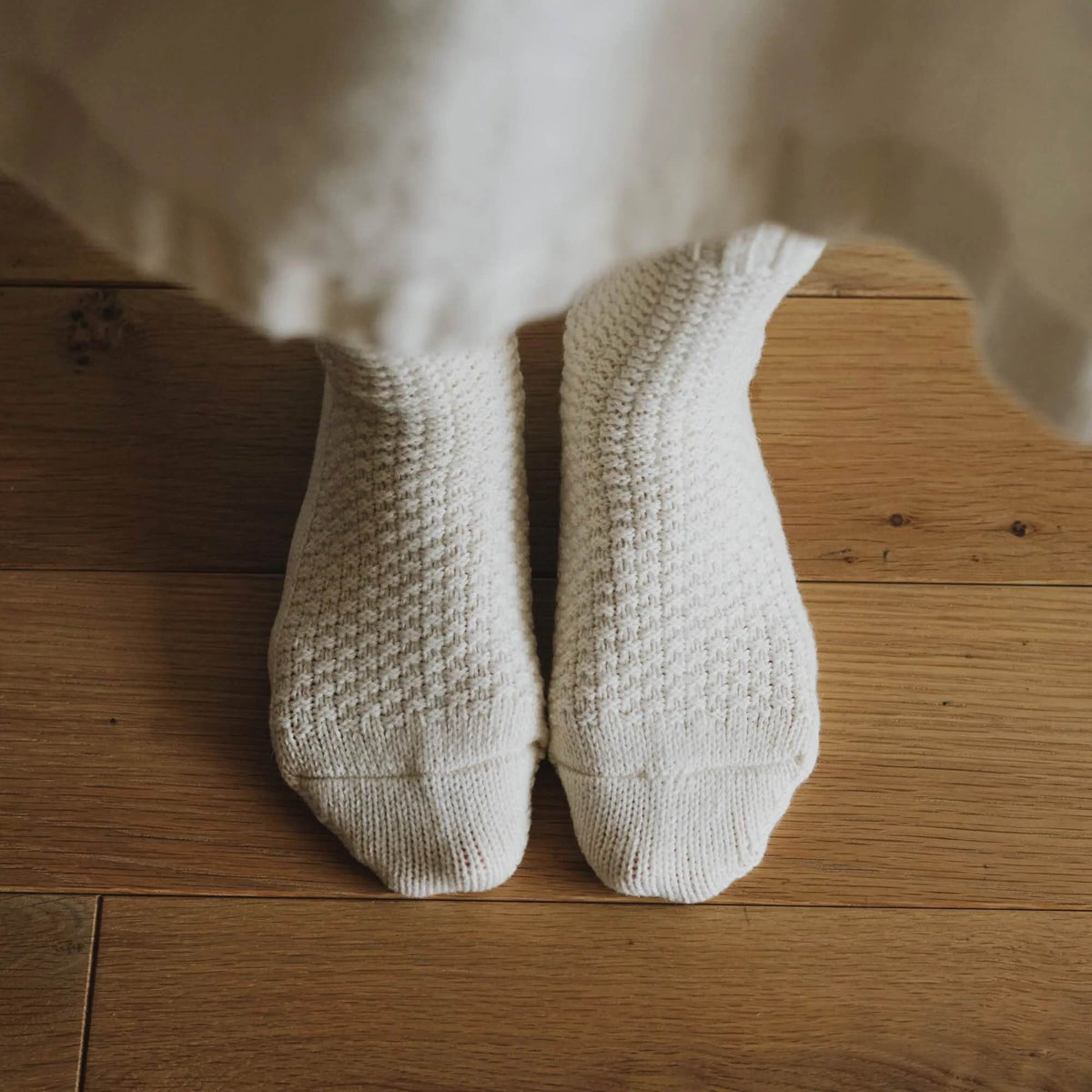 Wool Cotton Boot Socks / Ivory
