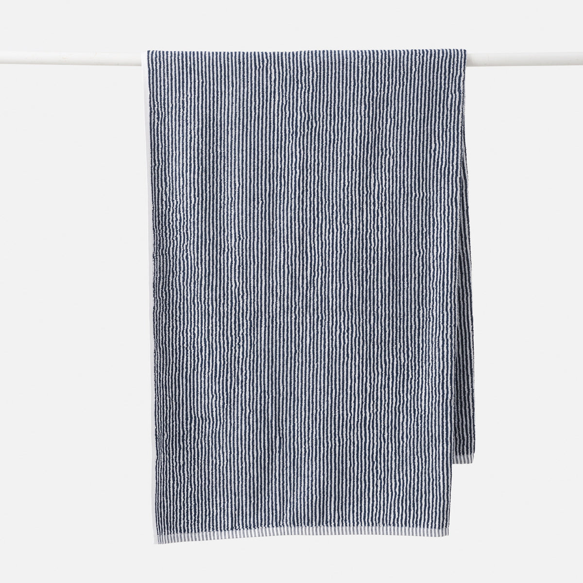 Stripe Cotton Bath Towel / Navy