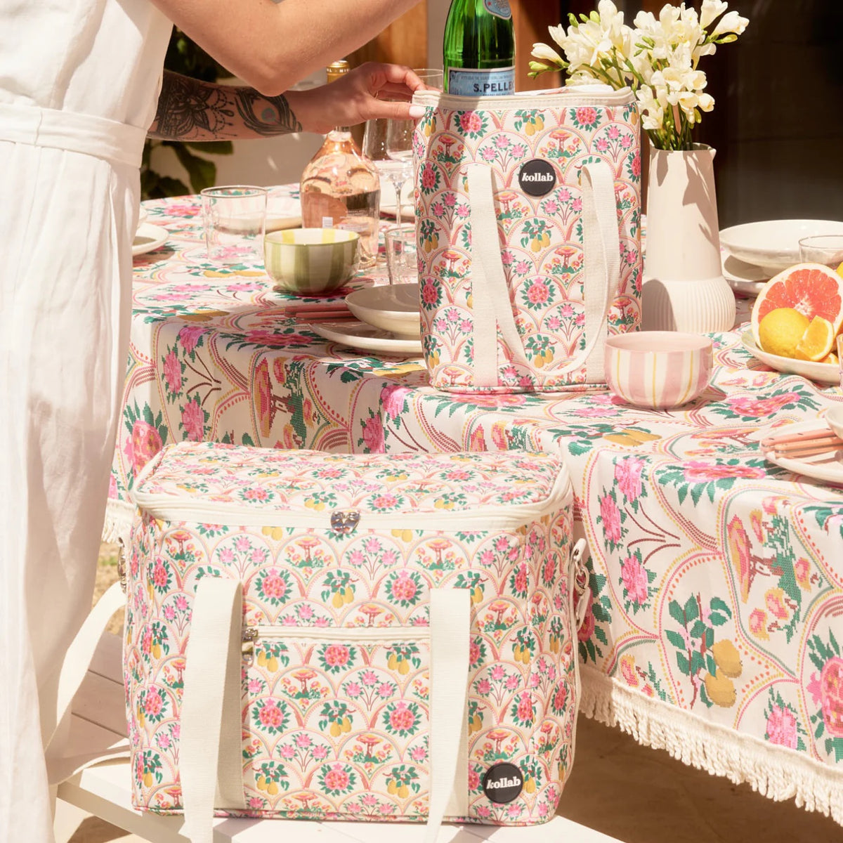 Needlepoint Garden Picnic Bag