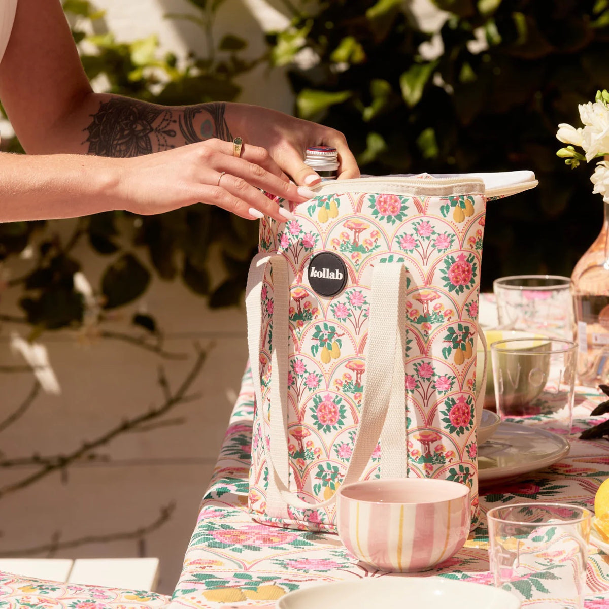 Needlepoint Garden Wine Cooler