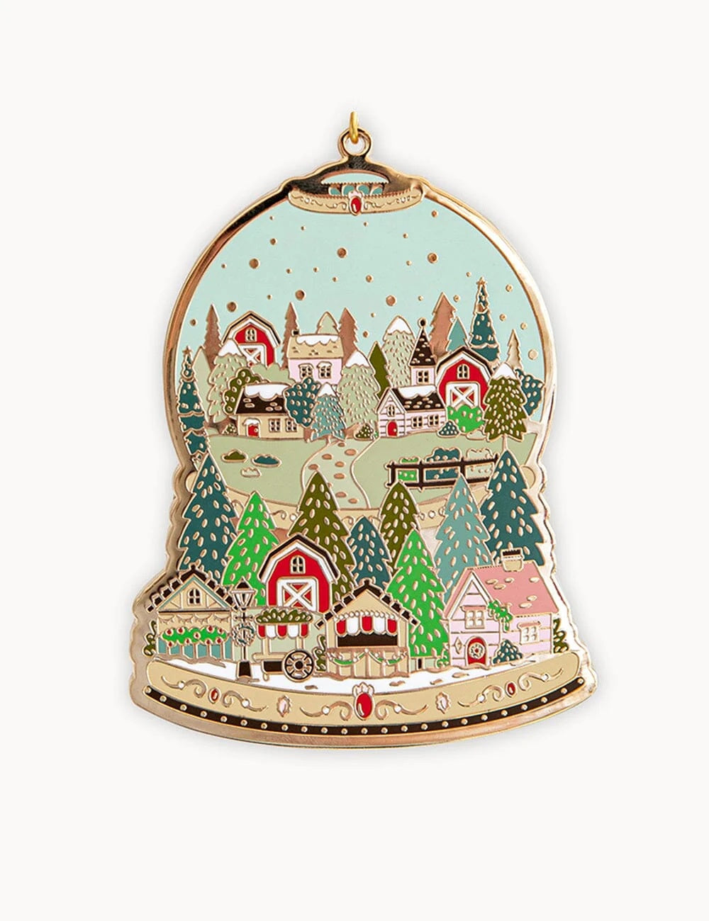 Fine Enamel Christmas Ornament / Snowglobe