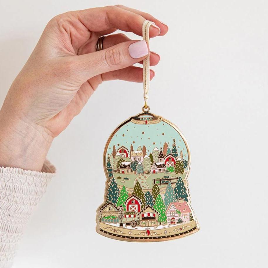 Fine Enamel Christmas Ornament / Snowglobe