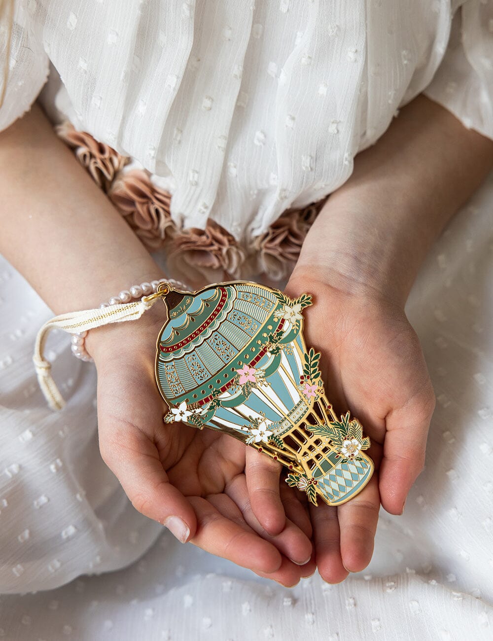 Fine Enamel Christmas Ornament / Hot Air Balloon