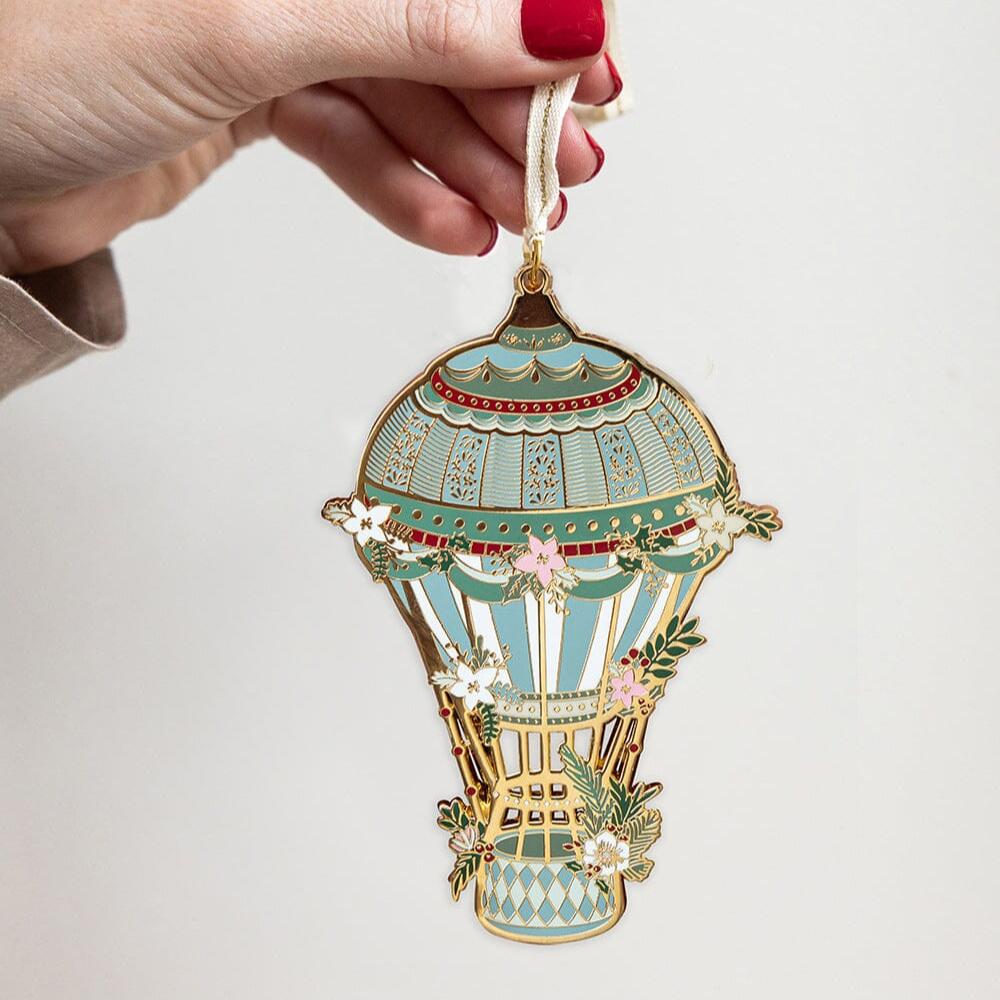 Fine Enamel Christmas Ornament / Hot Air Balloon