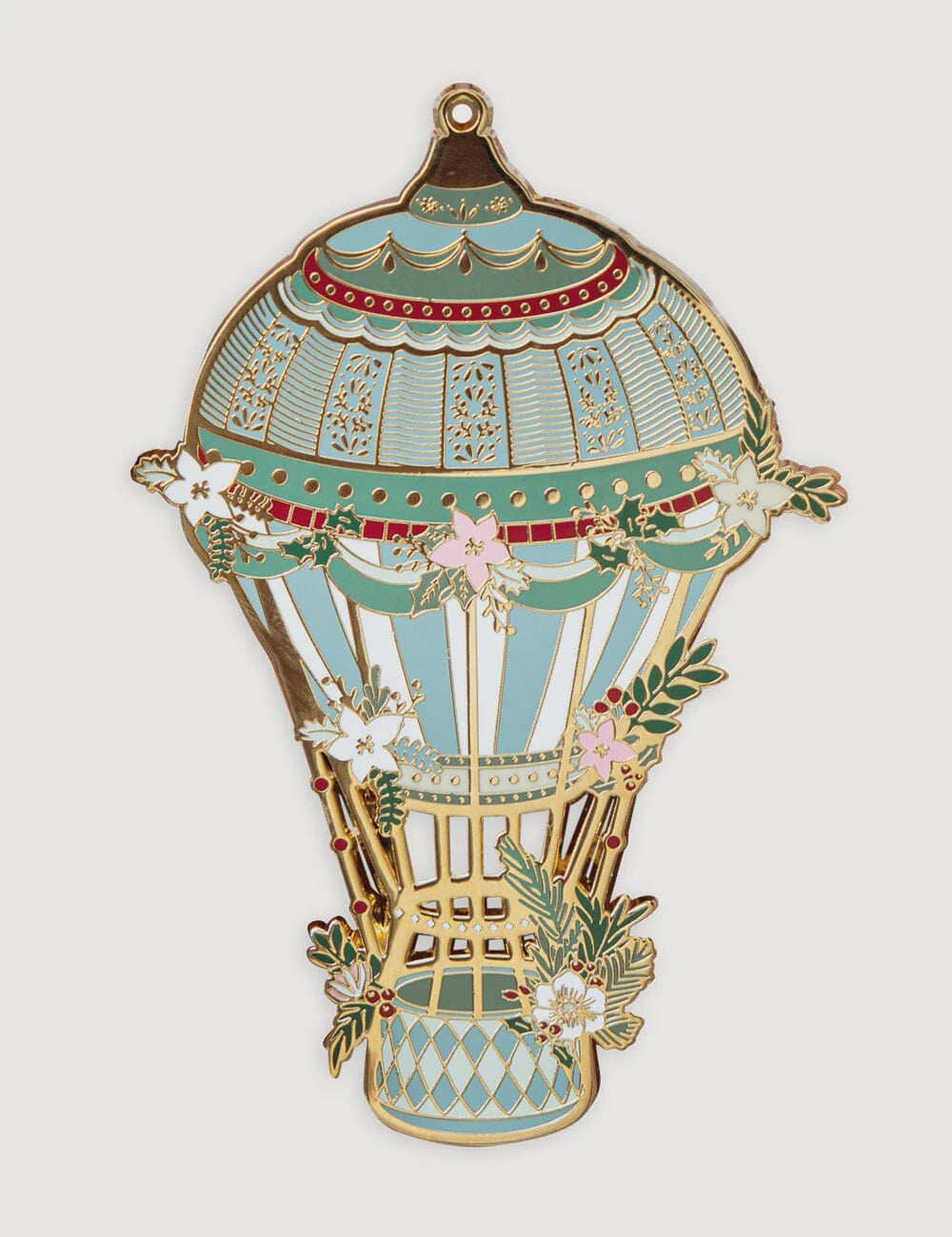 Fine Enamel Christmas Ornament / Hot Air Balloon