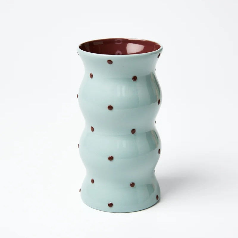 Palma Blue Brown Dotty Vase